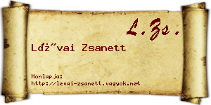 Lévai Zsanett névjegykártya
